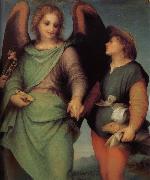 Andrea del Sarto Angel and christ in detail oil on canvas